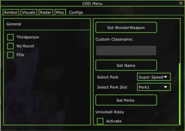 Black Ops 6 Cheats ⚡ Undetected Aimbot, ESP & Radar (2026) Undetected Black Ops 6 cheats menu with Ricochet protection enabled
