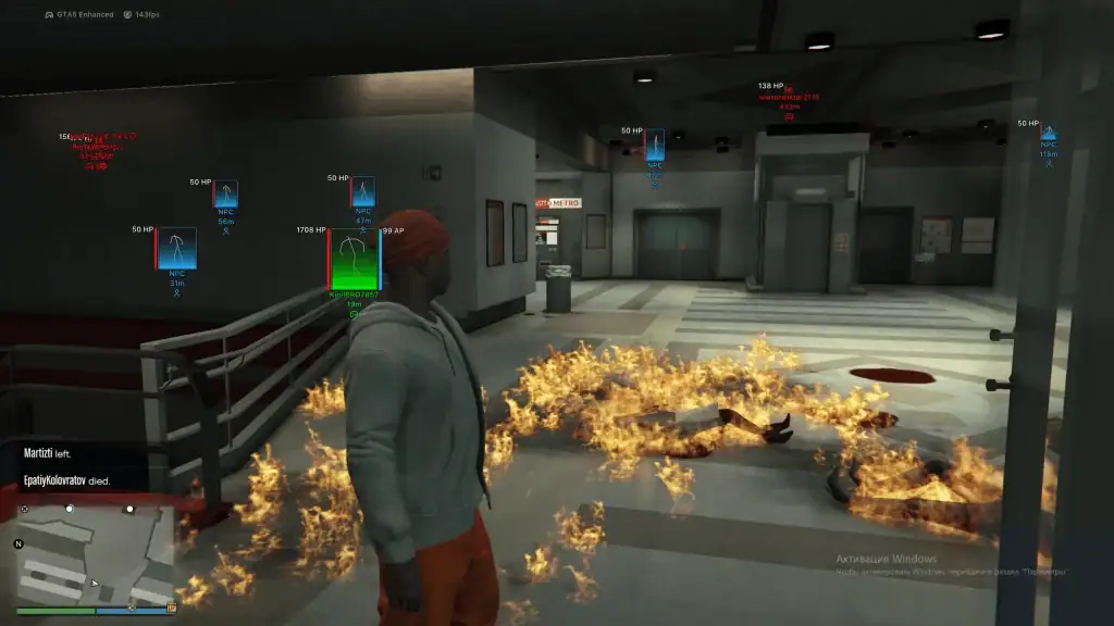 GTA 5 Online Enhanced Cheats & Mod Menus - Safe 2026 GTA 5 Online scene with character and fire effects in a modern building.