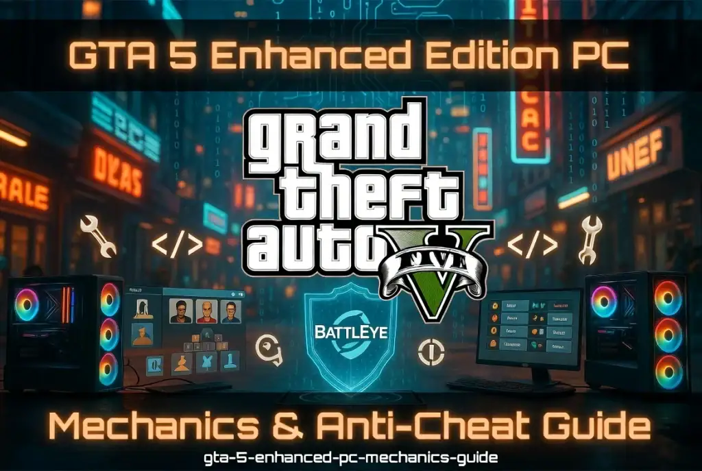 GTA 5 Enhanced PC Mechanics & Modding Architecture Guide GTA 5 Enhanced Edition PC mechanics and anti-cheat guide image.